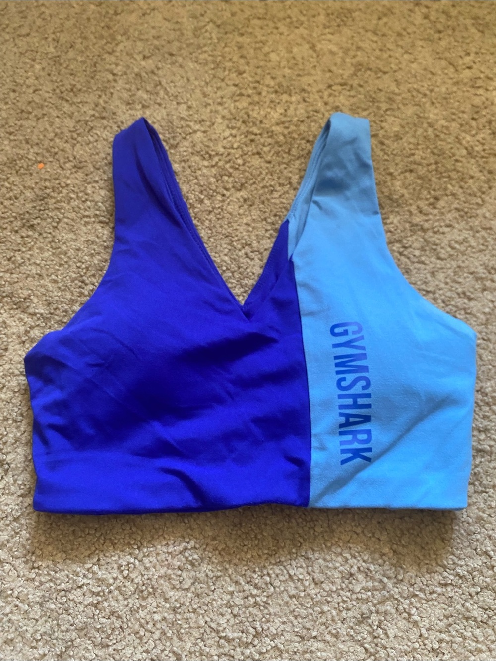 Gymshark Duo Colorblock Sports Bra Cobalt Malibu Blue Size S Small